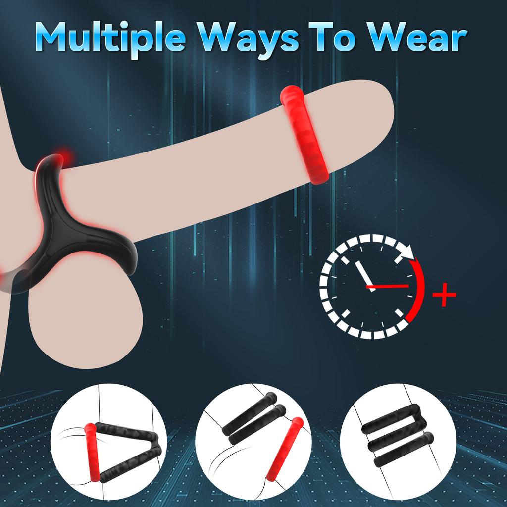 Silicone Penis Ring Set Sex Toys For Men Adult 10 Pcs Cock Rings Shaft For Erection Enhancing Soft Stretchy Cockring Penisring