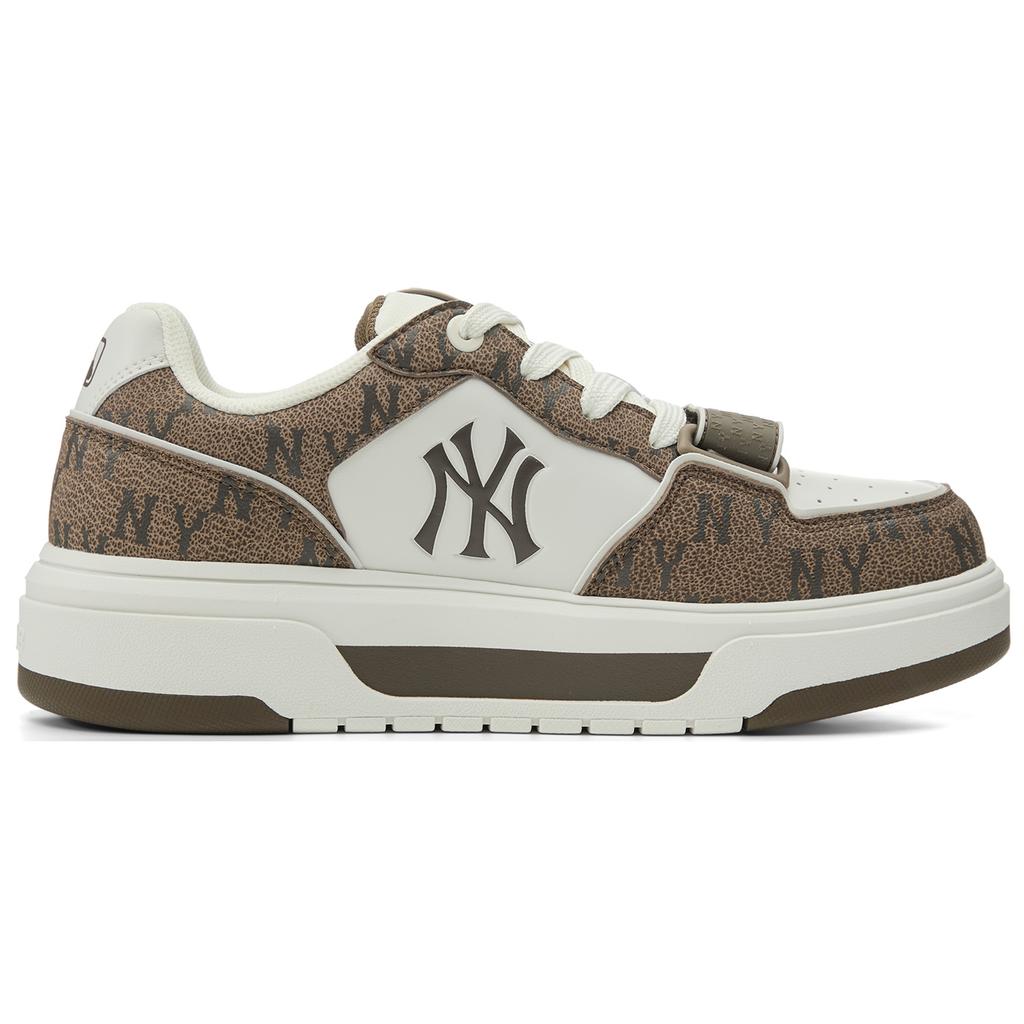 New MLB New York Yankees Abrasion Resistant Slip Resistant Low Top Skateboard Shoes Unisex Brown 3ASXP025N-50BRS