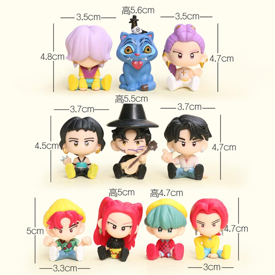 Новый набор из 10 шт. Аниме-фигурка K-pop Охотники на демонов Кавайные Мальчики Девочки Подарки Для Детей Фанатов Хэллоуин Рождество Фигурка Декоративный Подарок