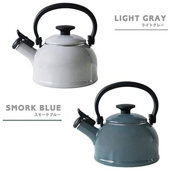 Fuji Horo Enamel Whistling Kettle 1.6L (Light Gray)