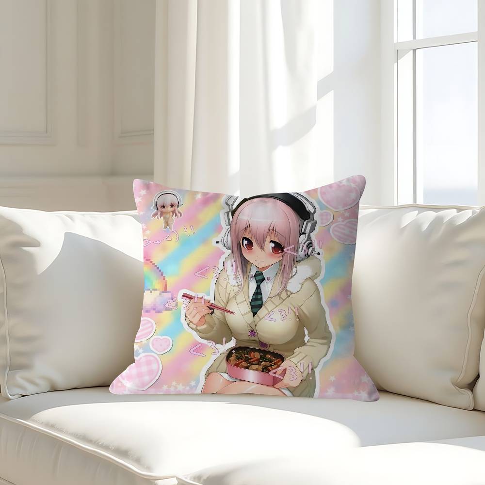 Аниме Супер Сонико Наволочка Съемная Моющаяся Наволочка – Всесезонный Мягкий Лен