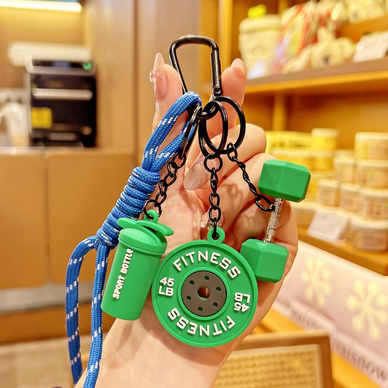 Bag Charm Detachable Barbell Plates Water Cups Simulation Dumbbells Creative Dopamine Fitness Series Pendant