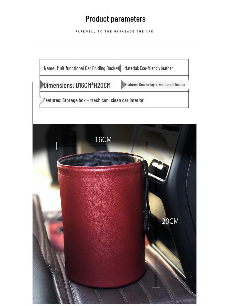 2020 Многоцелевой кожаный складной мусорный бак-контейнер для двери автомобиля и спинки сиденья, водонепроницаемый и подвесной.