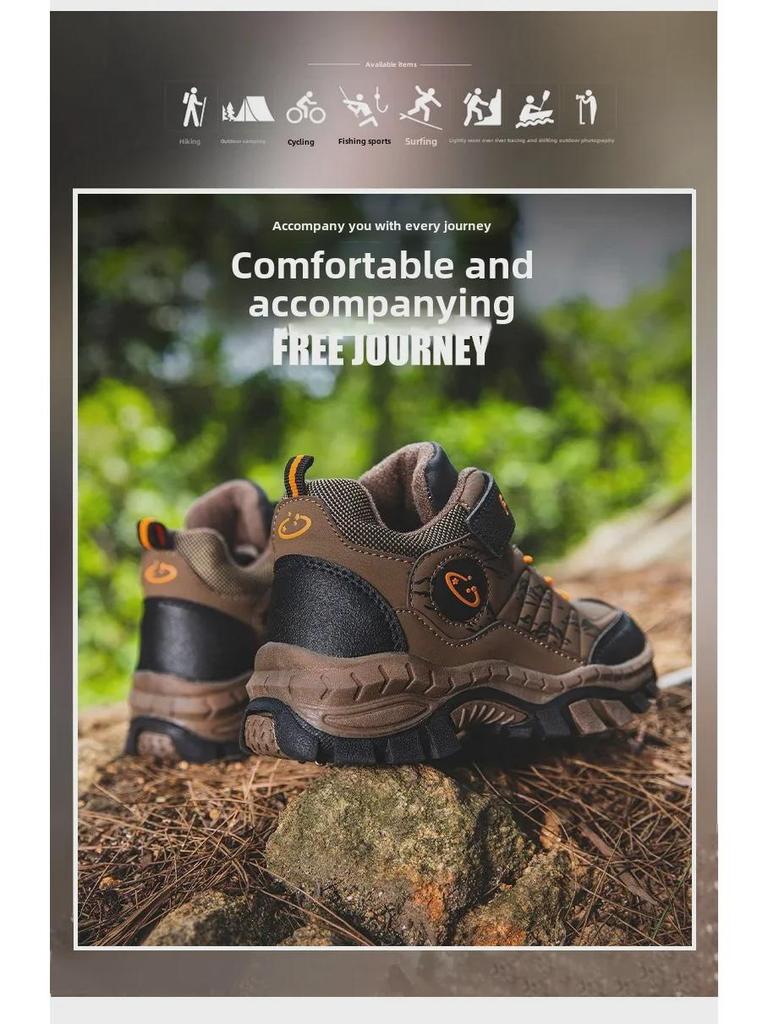 Kids' Winter Non-Slip Hiking Shoes: Warm, Lightweight, Cotton Snow Boots for Boys & Girls