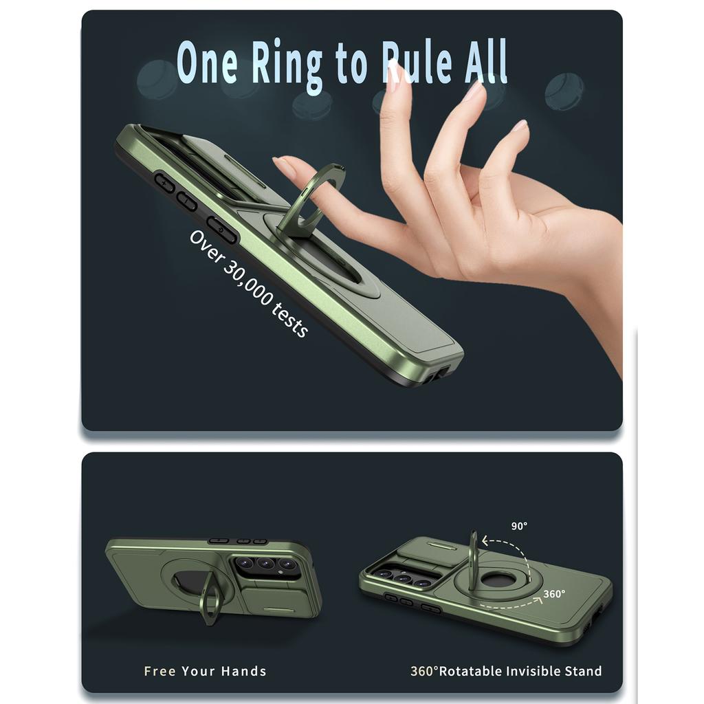 Для Samsung Galaxy S23 FE Чехол PC+TPU+Магнит N52 Защитный чехол для телефона Совместим с MagSafe