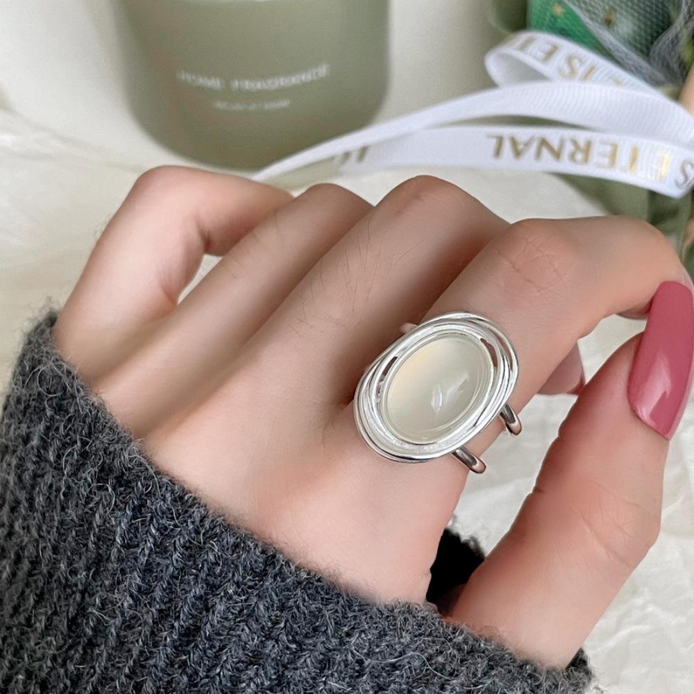 «Корейское регулируемое женское кольцо из стерлингового серебра 925 пробы – не выцветает, легкая роскошь, высококачественный, универсальный дизайн»