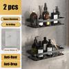 Aluminum Alloy Bathroom Shelf Shampoo Rack Shower Shelf No Drilling Wall Shelf Kitchen Storage Organizer