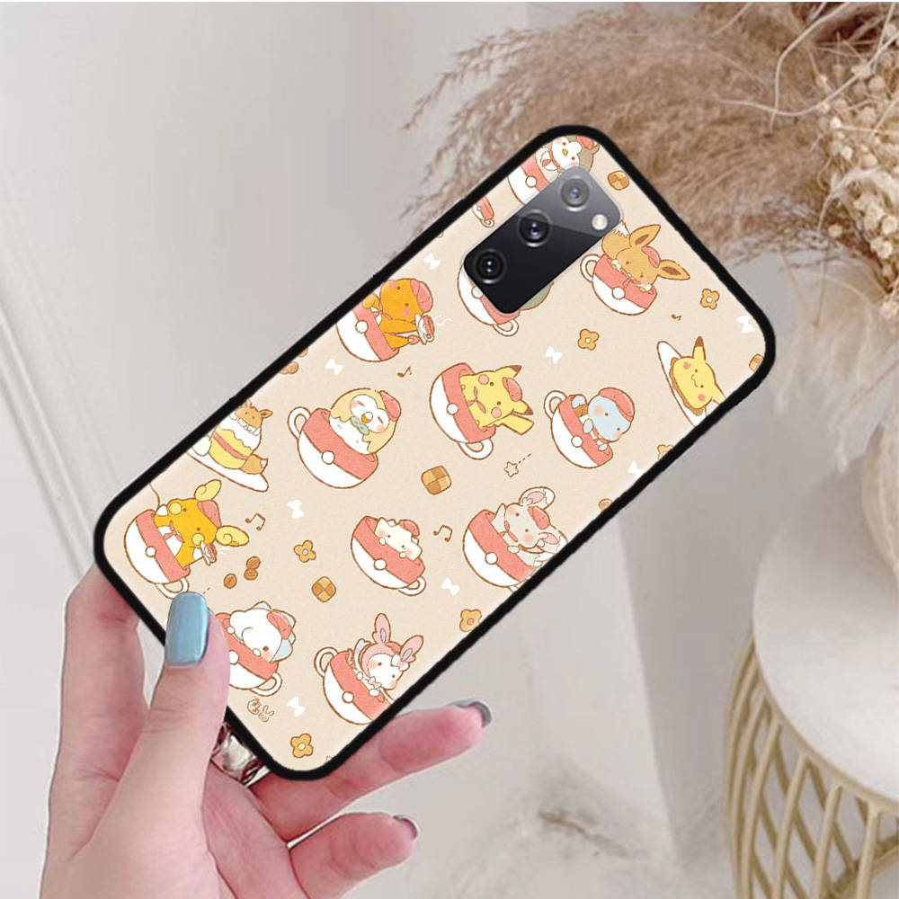 Черный чехол для OPPO Reno 8 6 5 4 Pro Plus Find X3 A17 A3 A31 A38 A40 A53 A54 A55 A74 A76 A78 A77 A80 A94 A95 A96 Lite P-35 Милые Покемоны Пикачус