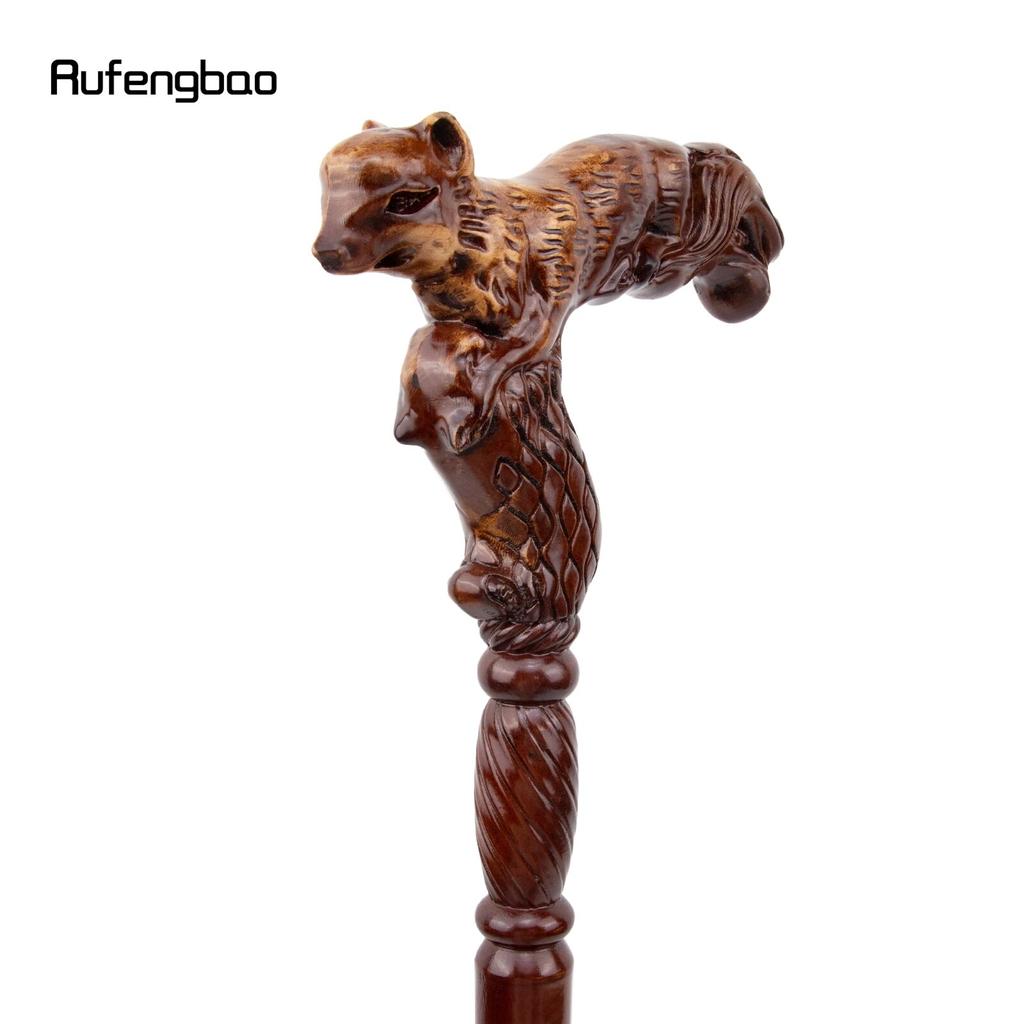 Лиса коричневая деревянная модная трость декоративная вампирская косплей вечеринка деревянная трость Хэллоуин булава палочка 93 см