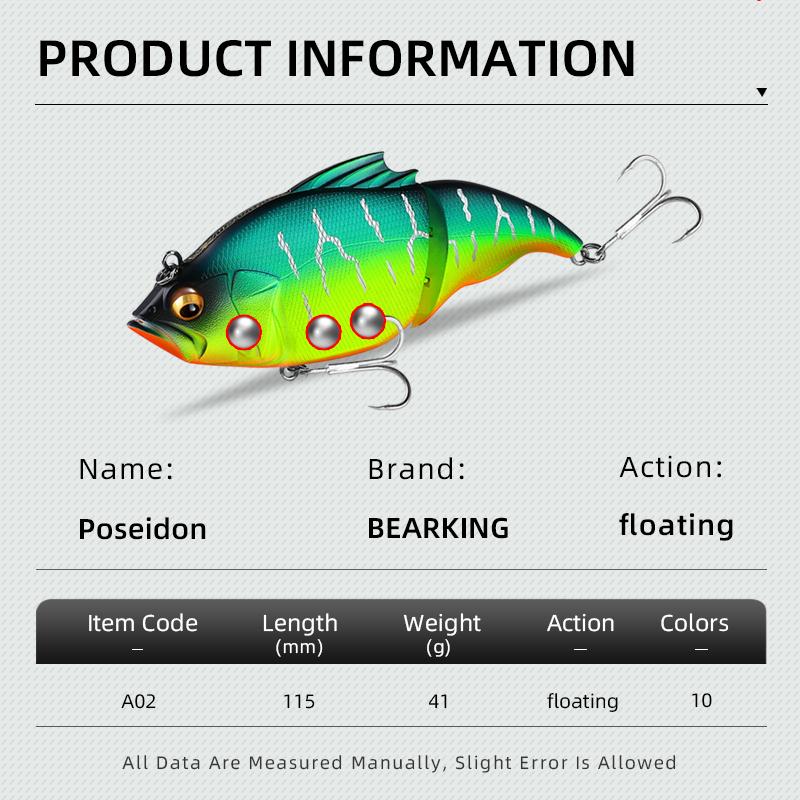 BEARKING 115 мм 41 г, лучшие профессиональные воблеры, рыболовные снасти, рыболовные приманки, вибрационная приманка для зимней рыбалки, искусственные аксессуары