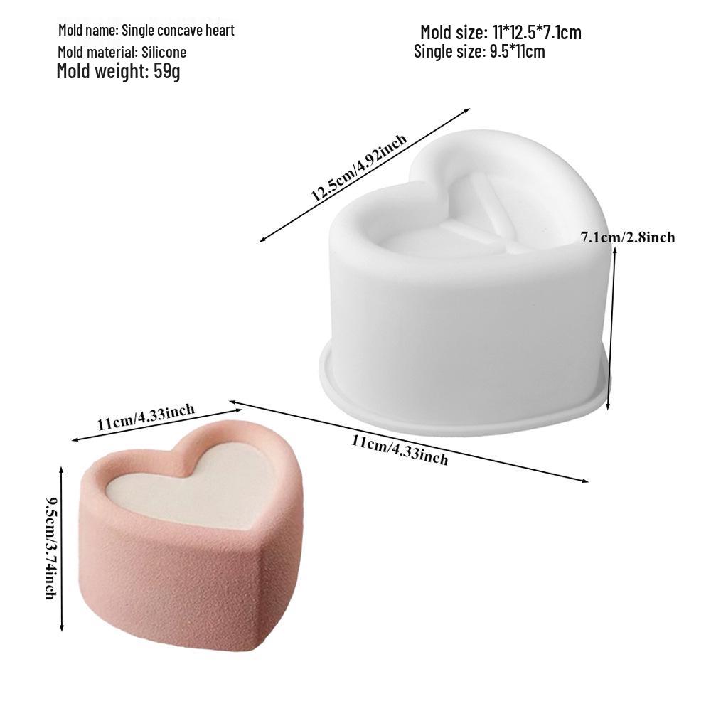 6-Cavity Flower & Heart Silicone Mousse Mold for Chocolate and Cakes