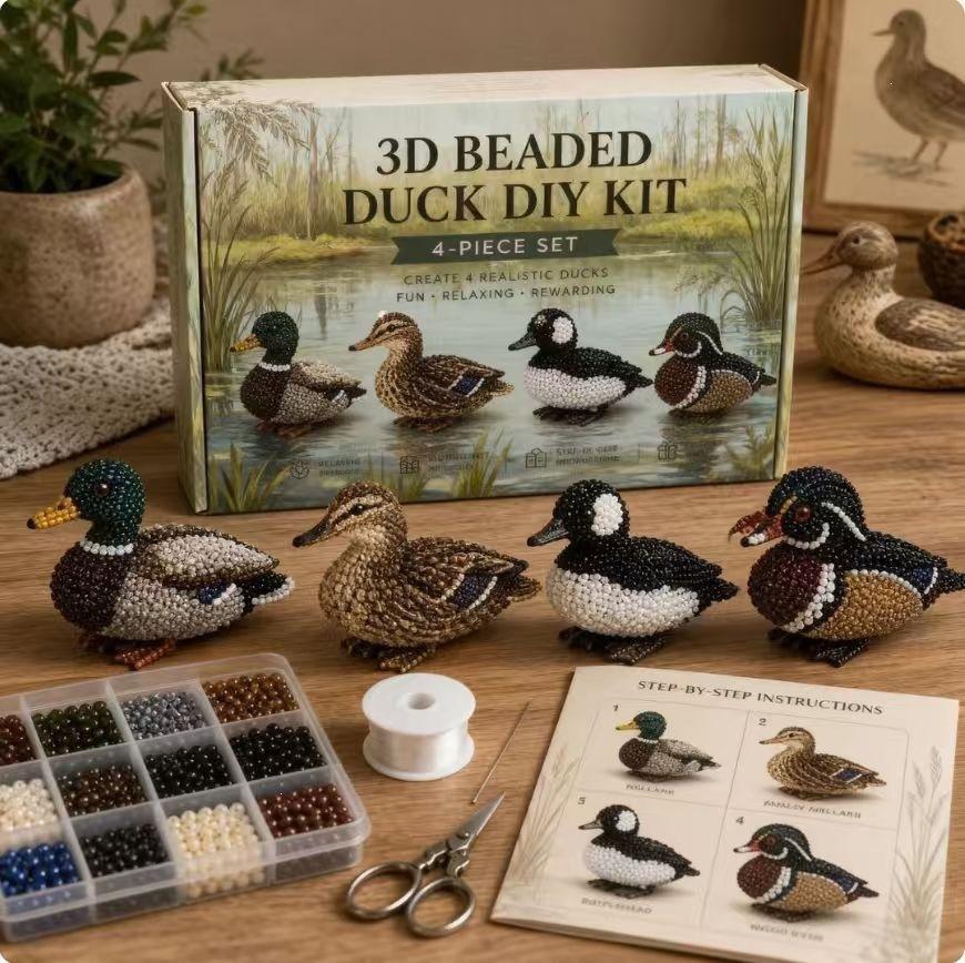 Petite 3D Beaded Animal Craft Kit, Handmade DIY Bead Set for Animal Handicraft Making