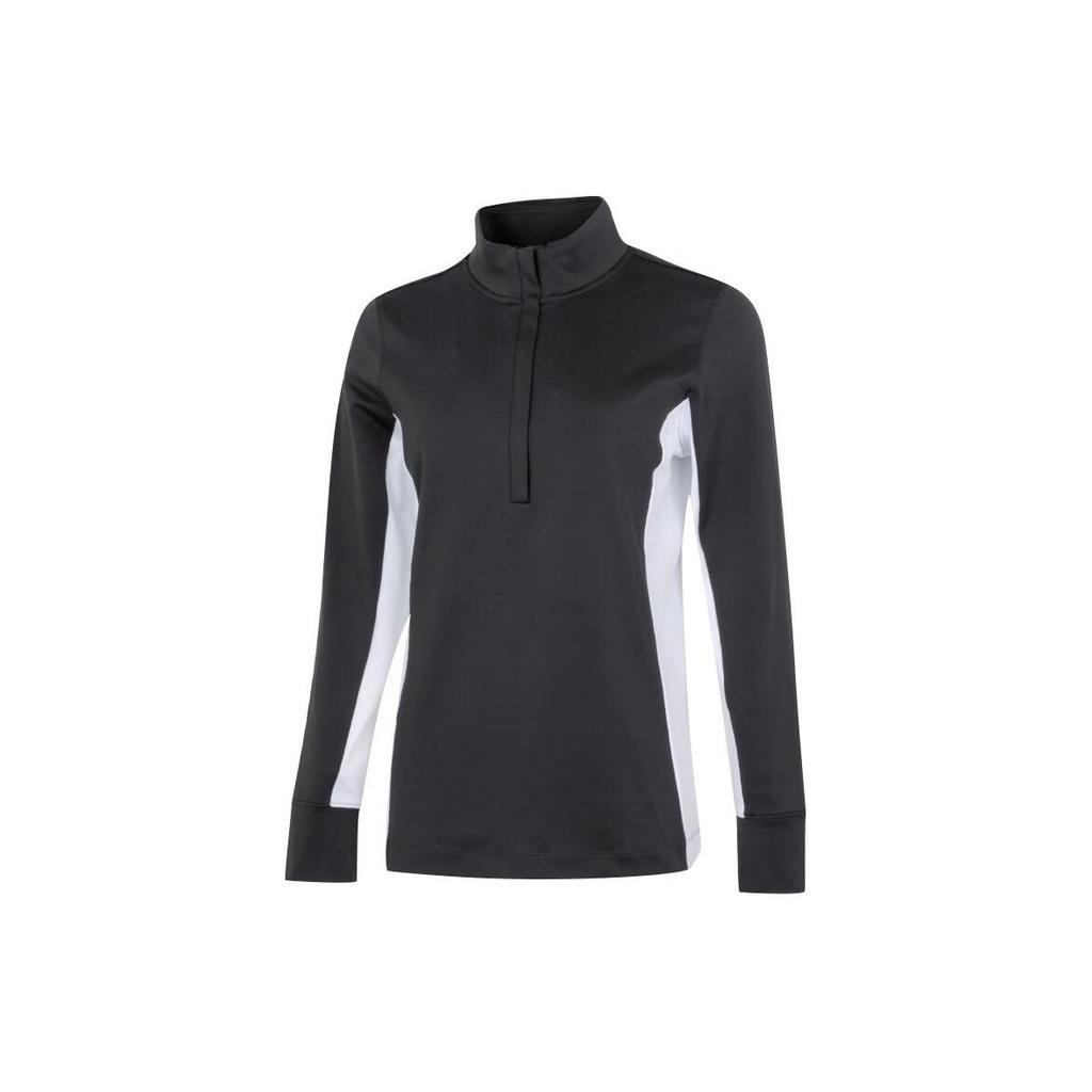 Under Armour Футболка с воротником-стойкой и полумолнией, длинный рукав, женские топы, черный цвет 1370140-010
