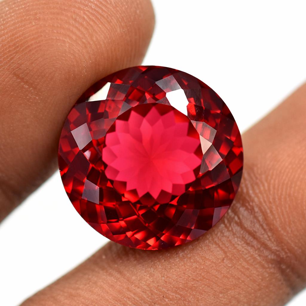 16x16mm PERFECT Round Shape CERTIFIED Natural Red Ruby PRECIOUS Loose Gemstone