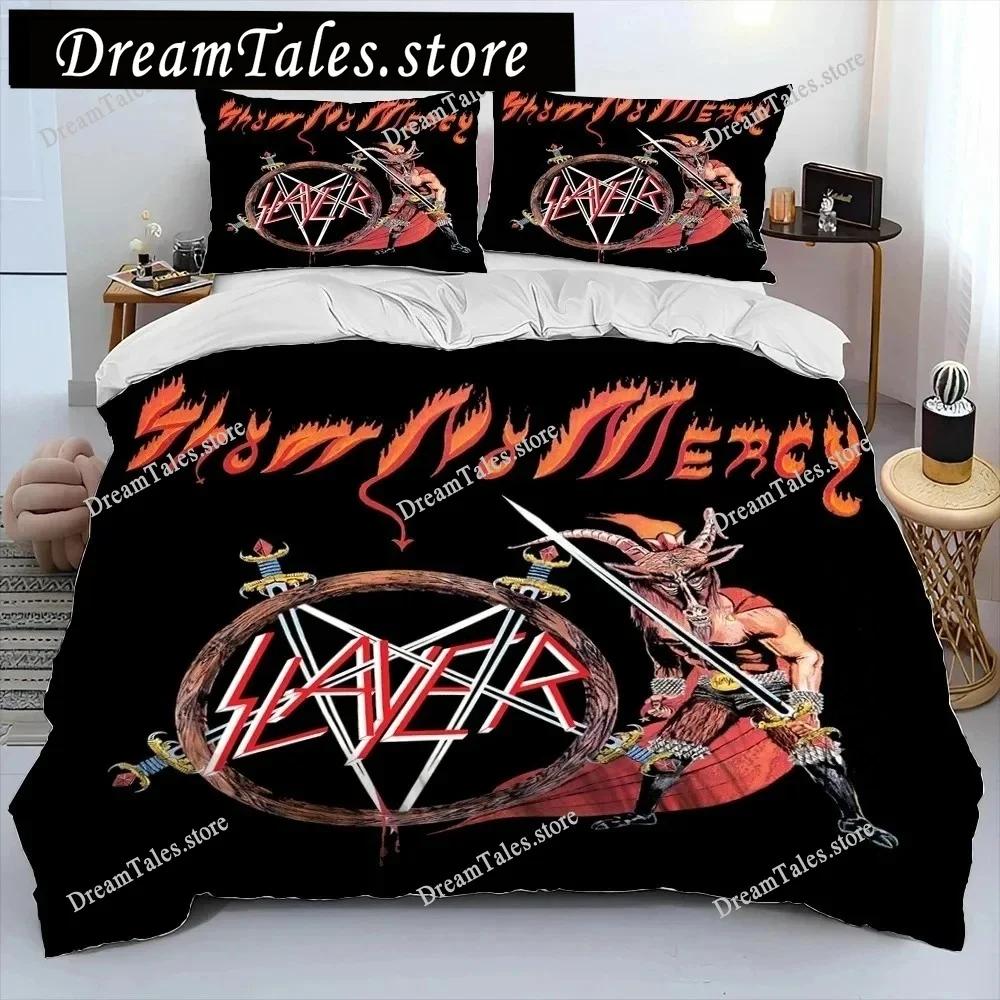 Slayer Тяжелый Металл Музыкальная Группа Постельное Белье Комплект, Пододеяльник Постельный Комплект Покрывало Наволочка, king Queen Размер Постельный Комплект Дети3
