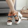 Women Sandals High Heels Summer Fashion Buckle Gladiator Sandals Platform Shoes Woman Black Big Size