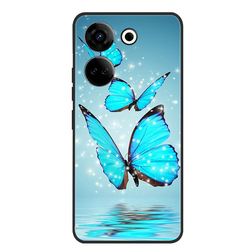 Для Tecno Camon 20 Pro 4G Чехол Мягкий Черный Силиконовый Бампер Чехол-бабочка для Телефона для Tecno Camon 20 Pro 5G Чехлы Camon20 Funda