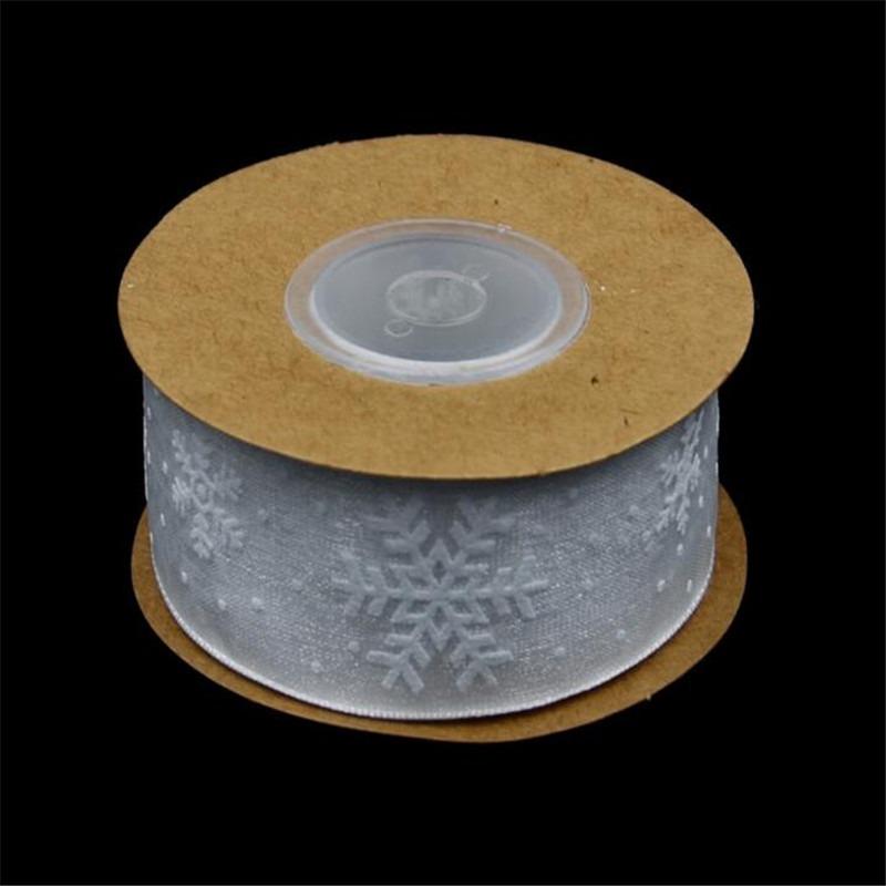 Рождественская органза лента ленты снежинки ручная работа DIY упаковка подарков украшение венок домашний декор