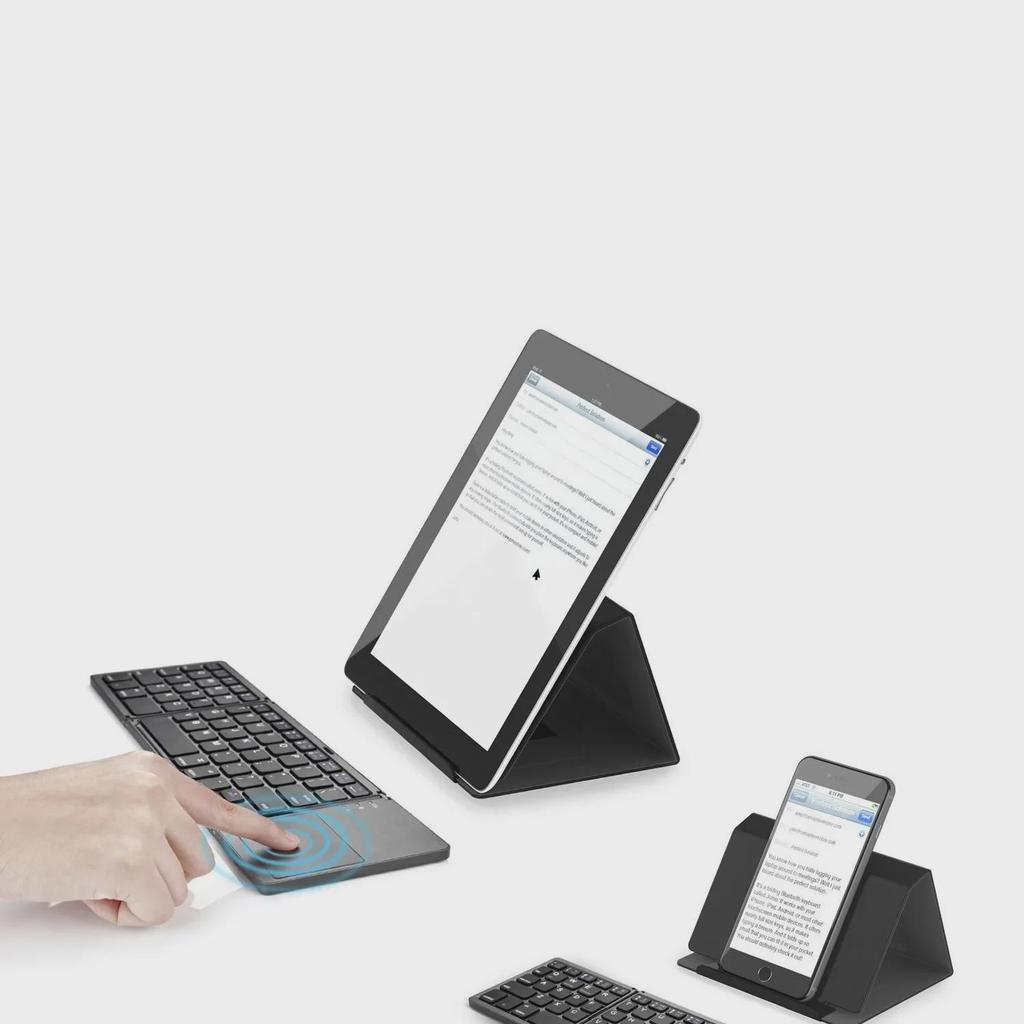 Tri-Fold Ultra-Thin Portable Bluetooth Keyboard with Touchpad