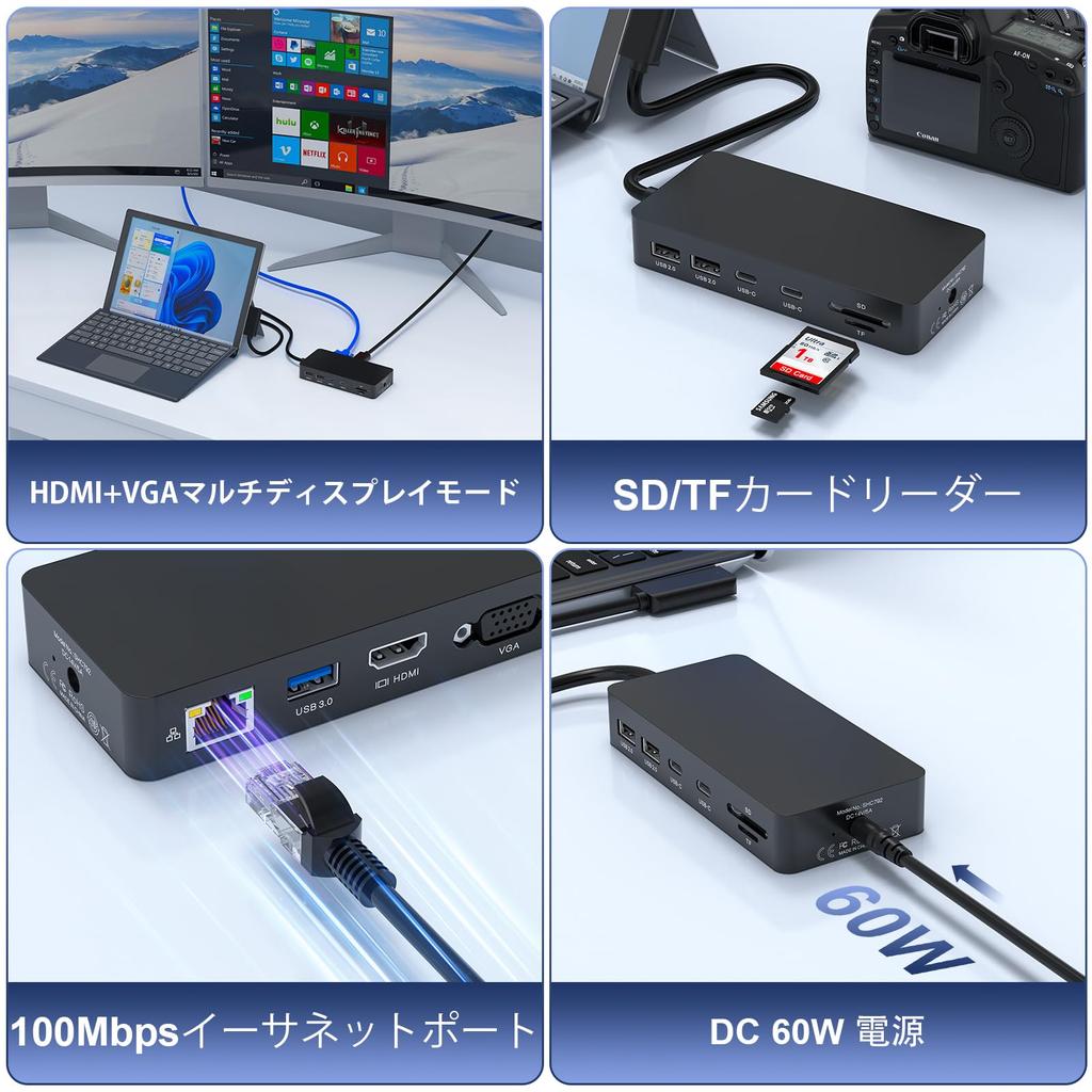 New Microsoft Surface Dock 11 In 1 with 60W Power for Surface Docking Station Surface Pro Surface Laptop Surface Laptop Go Surface Book 4K@60HZ