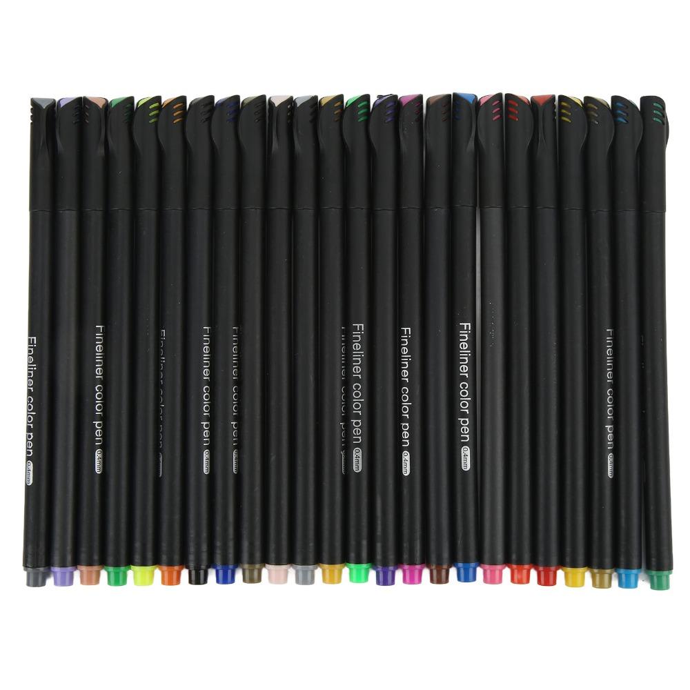 0.4mm Thin Tip Fineliner Color Pens Set 24 Colors Drawing Markers Fineliner Pens Journaling