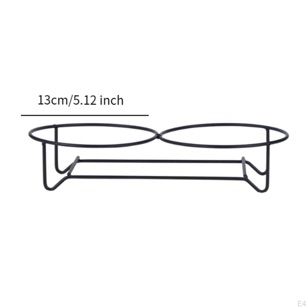 Elevated Bowl Stand Carrier Solid Metal Lightweight Accessories Iron Frame Feeding Station for Dogs