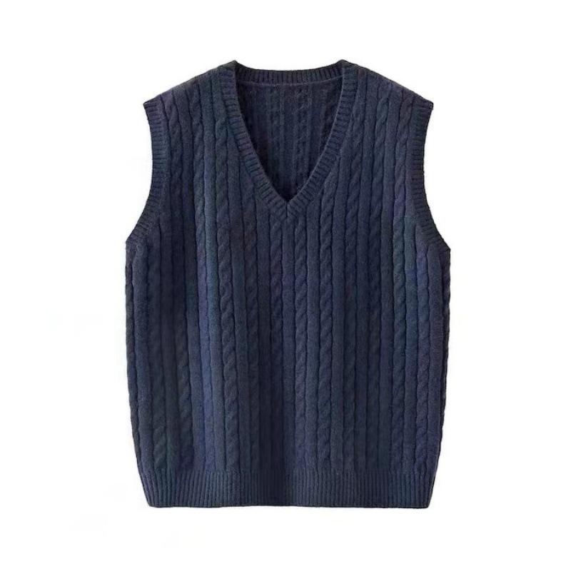 Уникальная вышивка V-образный вырез трикотажный жилет женский свитер весна/осень топ плечо клипса