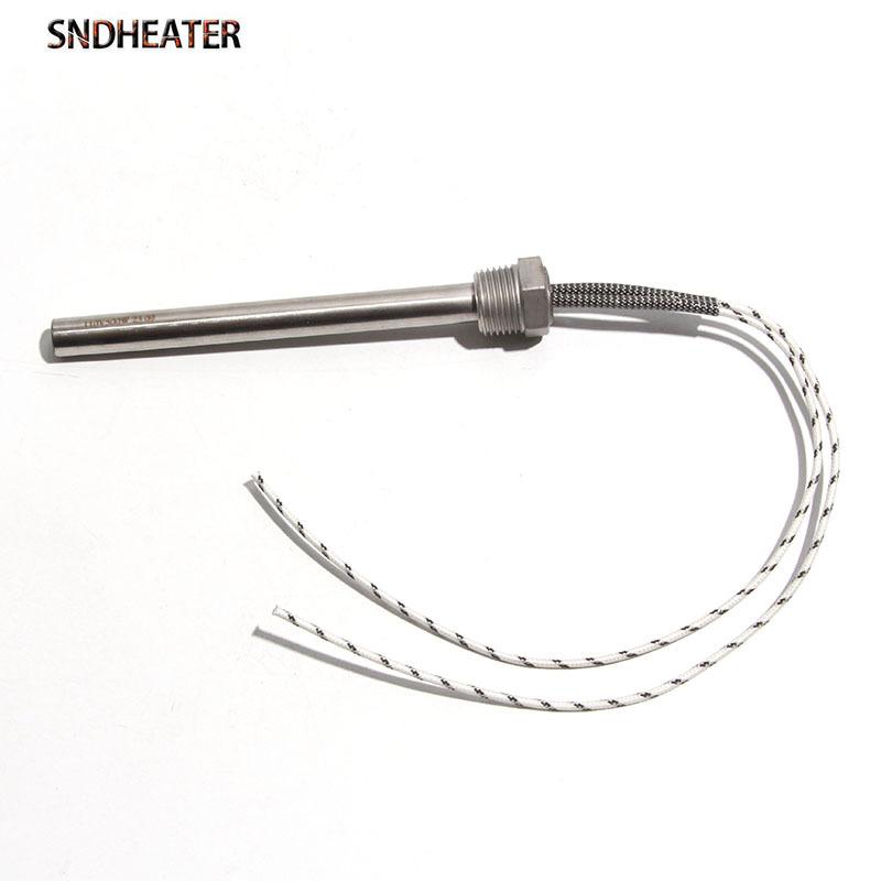 SNDHEATER 1pc 110V 220V 380V DN15/21mm Thread Cartridge Heater Single Head Heated Tube 12x100-200mm 300-1000W for Water Bucket
