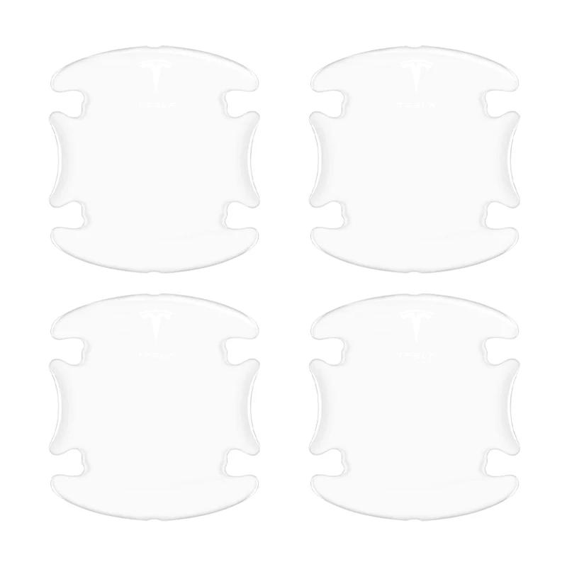 XLGJS1 Car Door Bowl Handle Protector Stickers Transparent Anti-scratch Film for Tesla Model 3 S Style Roadster Model X Y Hub Caps