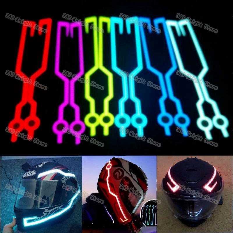 Cycling Motorcycle Helmet LED Cold Light Self-adhesive Reflective Luminous Sticker Strip Modified Waterproof Decoration