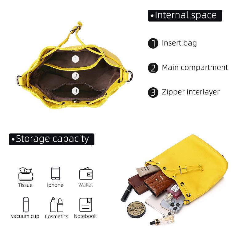 Женская модная сумка-ведро на шнурке Осень-Зима 2024 - Ретро Одно плечо Crossbody для поездок
