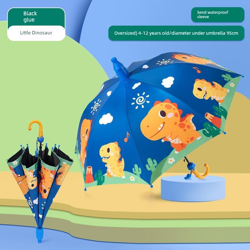 Children's Long-Handled Umbrella, Sun Protection, Uv Protection, Rain or Shine Use, Special Cartoon Design for Primary School Students and