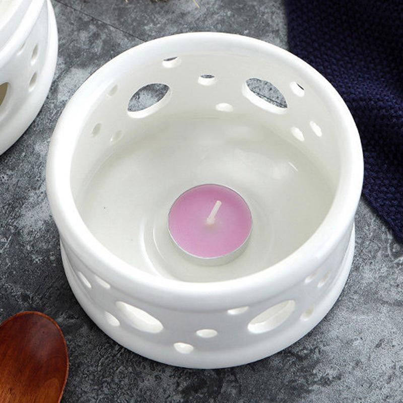 Hollowed-out Design Ceramic Stew Bowl Heat Preservation Stew Bowl Candle Heater