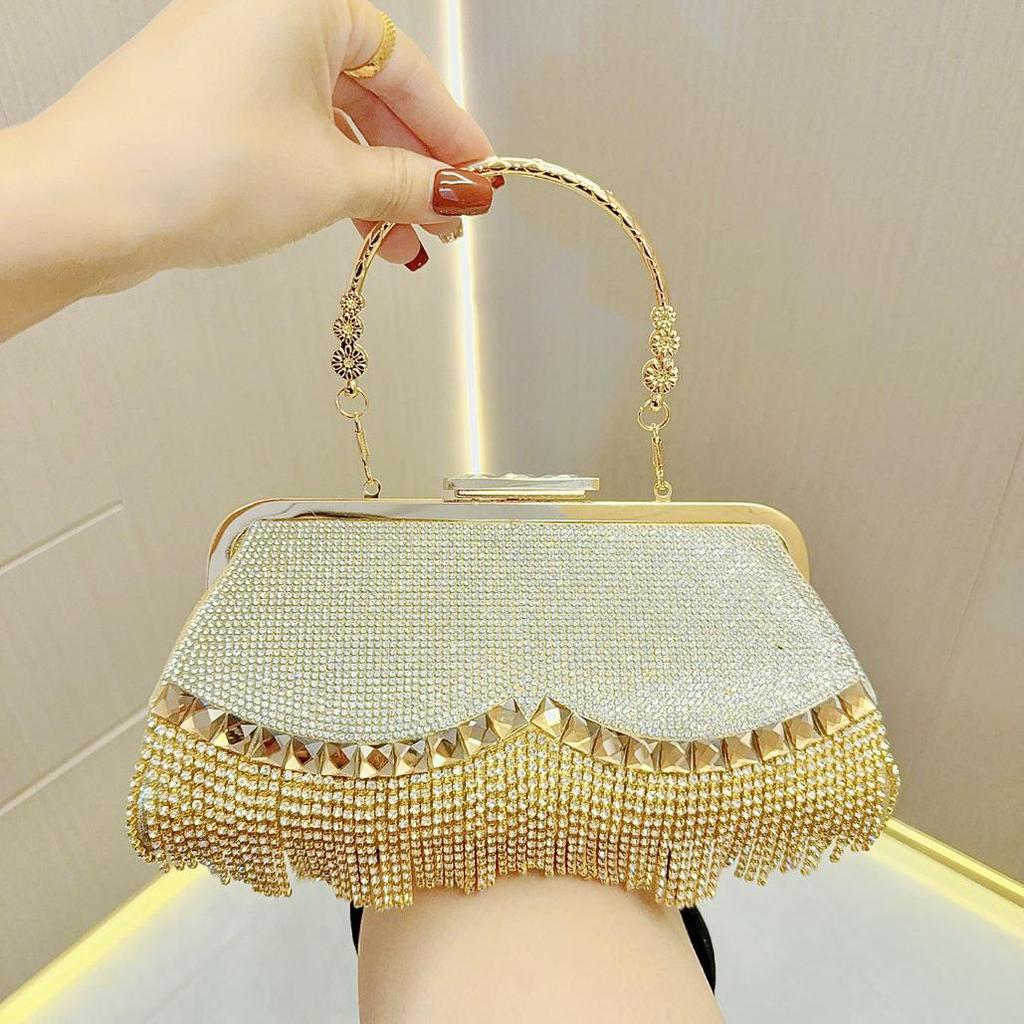 Glam Tassel Rhinestone Evening Handbag