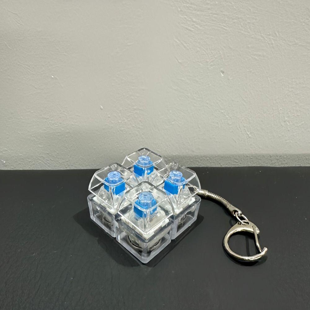 Delicate Glowing Effects Mechanical Switch Keychain Gentle Fingertip Pressing