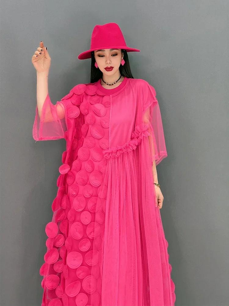 Xitao Однотонное платье в стиле пэчворк WMD5999