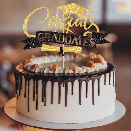 Yousheng Congratulations 2024 Graduation Cake Topper Graduation Season Birthday Cake Insert Congrats Grad Party Decor Supplies