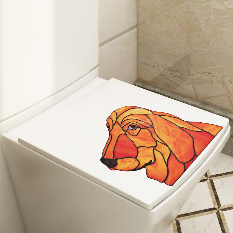 Новый мультяшный симулятор милой собаки, наклейки на стену, оконное стекло, холодильник, шкаф, туалет, самоклеящаяся бумага