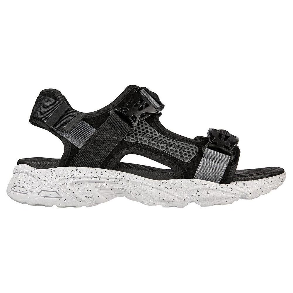Skechers Спортивные шлепанцы для рыбалки Stamina Streamer Кожаная ткань Модные легкие сандалии Мужские сандалии Черный Серый 237396-BKGY