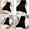Modern Cotton Blend Womens Long Skirt With Wave Hem And Ruffle Details For Spring Fashion