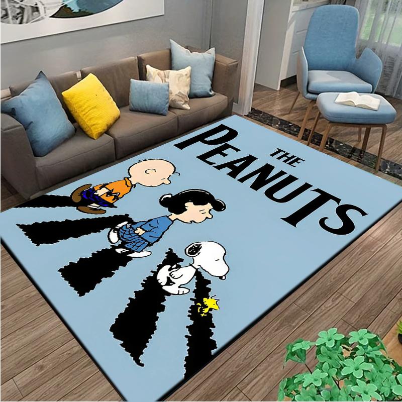 Retro Cartoon Snoopy Kawaii Dog Area Rug 3D Carpet for Living Room Home Decor Large Area Rug Bedroom Rug Non-slip Floor Mat Gift