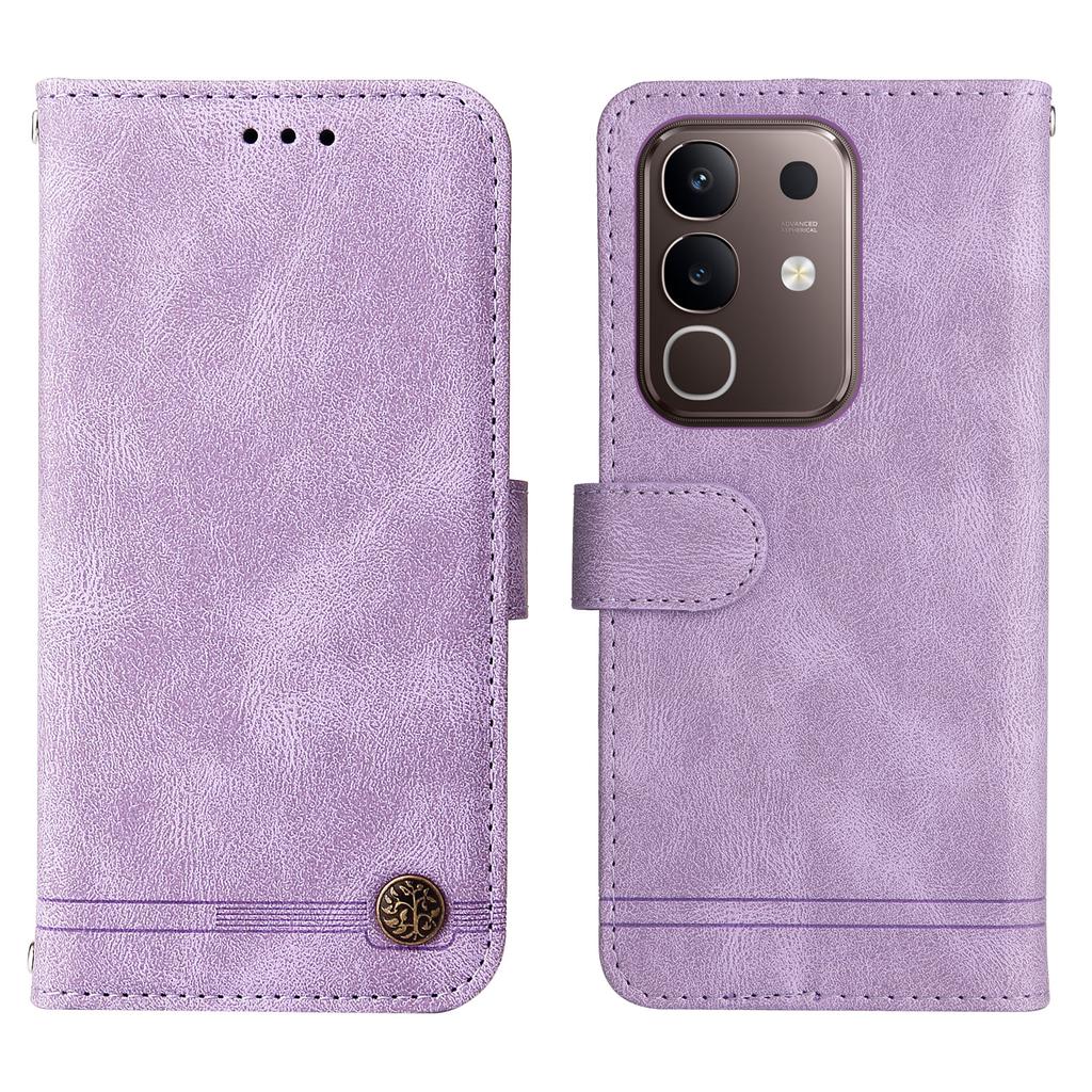 For Vivo Y29 4G Leather Wallet Cases Skin Touch Phone Cover Stand with Strap