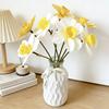 Искусственные цветы нарцисса, длина 15 дюймов, поддельные шелковые цветы нарцисса, желто-белый букет из искусственных цветов для цветочной композиции, весна, дом, свадьба