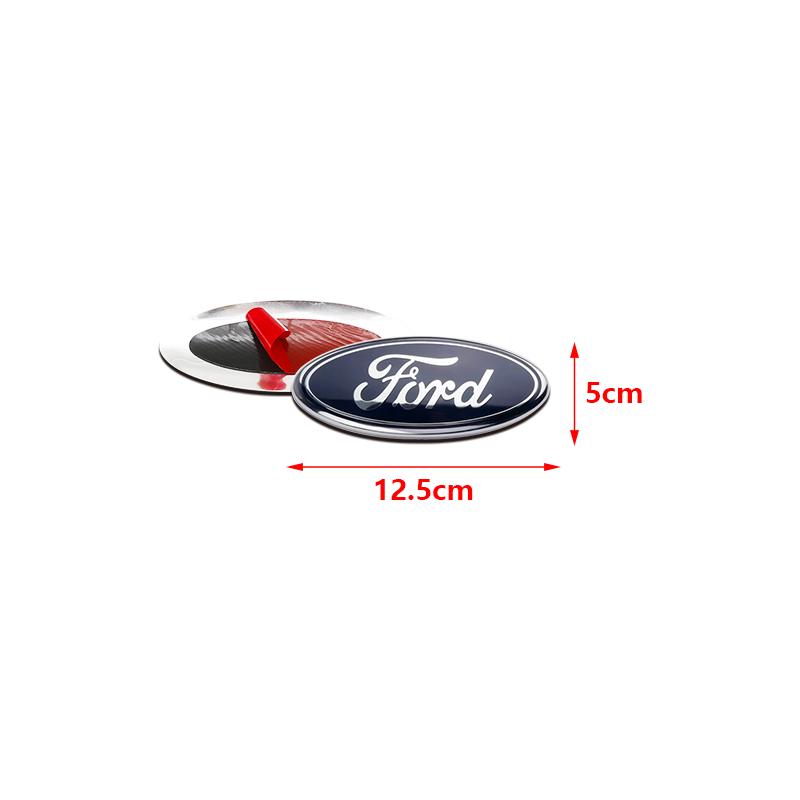 HFVS5 Ford Metal All Sizes Logo For Focus Edge Mondeo Ecosport Fusion Fiesta Rear Trunk Emblem Metal Cover Sticker Badge Classic Blue