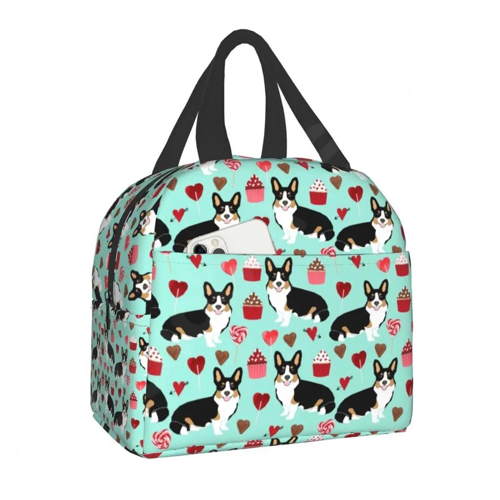 Утепленная сумка для обеда с рисунком королевы Елизаветы и корги для женщин, многоразовая термосумка-холодильник для обеда на работе, в школе, на пикнике