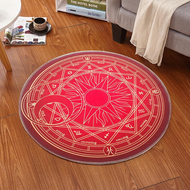 Cardcaptor Sakura Magic Circle Anime Carpet: Children's Round Floor Mat for Cloakroom or Hanging Basket