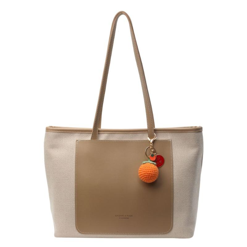 Холщовая сумка большой вместимости для женщин. Новинка 2024 года, осенне-зимняя повседневная универсальная текстурированная сумка через плечо для классных поездок на работу.