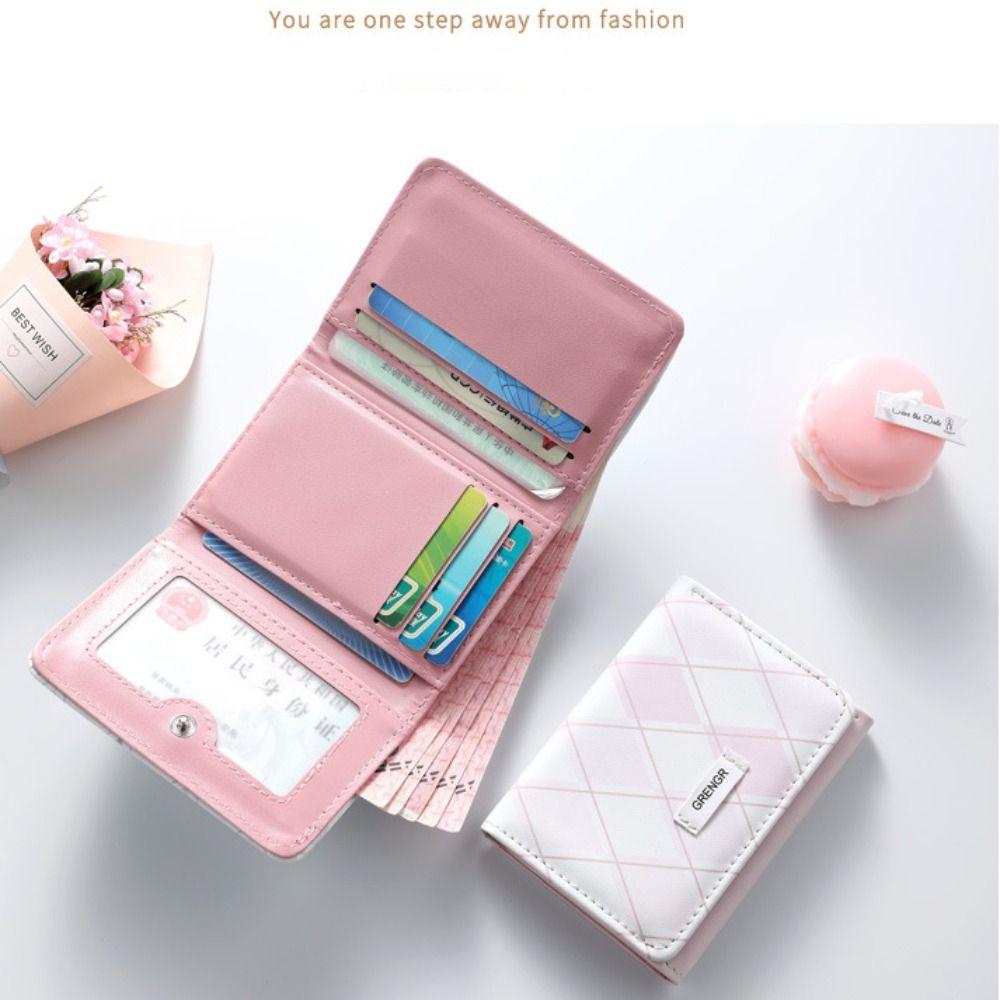 Простой Картхолдер Синий Маленький Кошелек Корейский Стиль Кошелек для Карт Женский