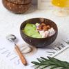 3 Sizes Natural Coconut Shell Bowl Coconut Bowl Wooden Bowls Light Food Container Fruit Salad Milkshake Dessert Bowl
