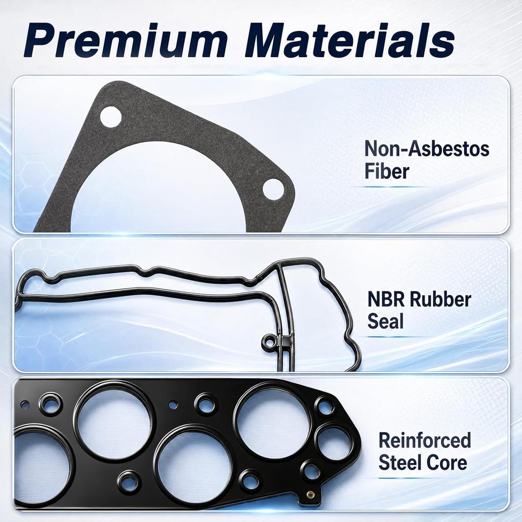 Upper Fuel Injection Plenum Gasket Set, Upper Intake Manifold Gasket Compatible with Honda Odyssey Accord Pilot Acura MDX TSX RL TL Replace # MS